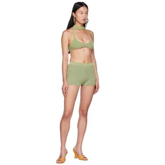 Paloma Wool Drew Ribbed Knit Top and Gaetana Shorts Set Willow Green Size Medium - Picture 2 of 11